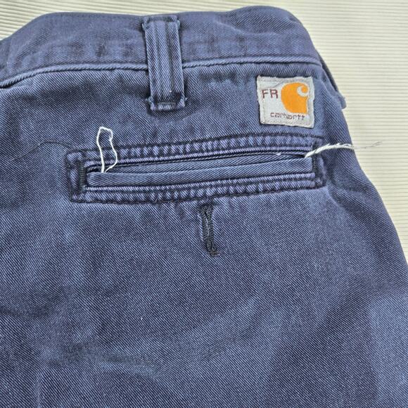 Carhartt Flame Resistant Rugged Relaxed Fit Canvas Work Navy Pants Size 36 - Picture 8 of 8